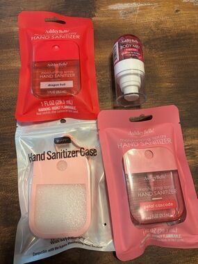 Pink Hand Sanitizer Spray & Case - Pack with Body Mist Ashley Belle 4 pack rare